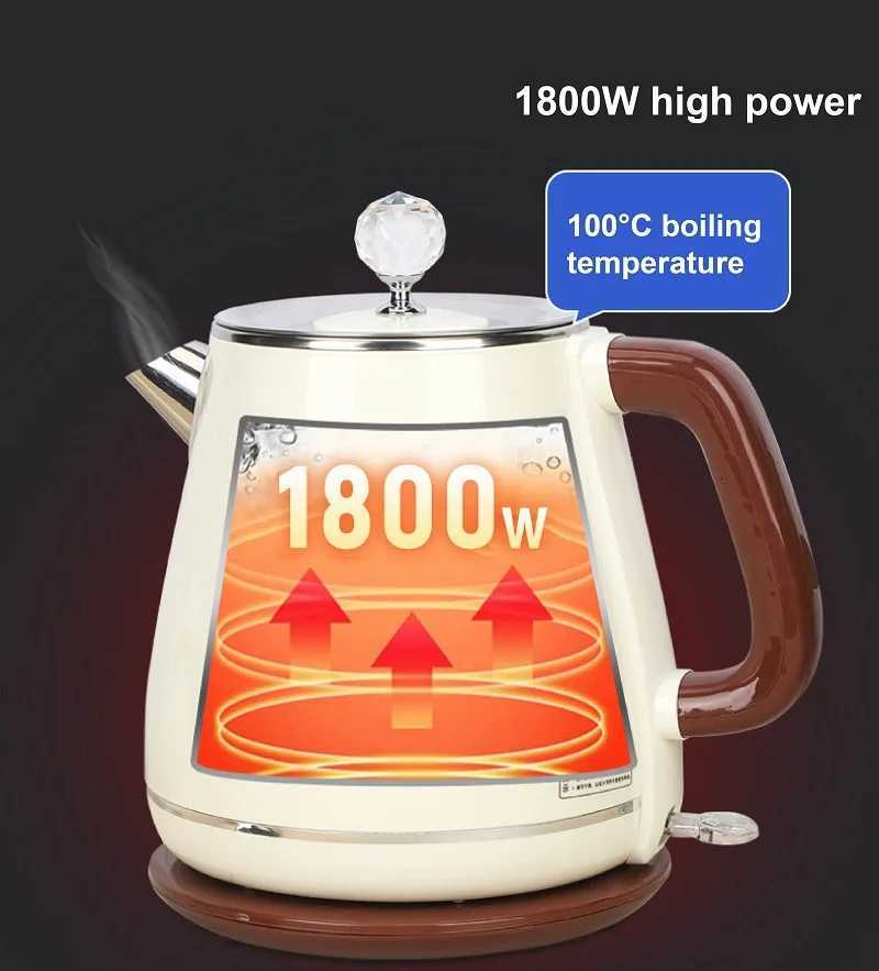 18L Electric Kettle Quickly Boils Water 304 Stainless Steel Kettle Auto Power Off Home Large Capacity Kettle 1500W Kitchen Tool Y251114