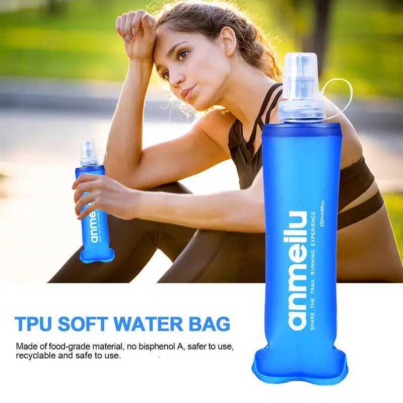 250/500ml Outdoor Folding Water Bottles Running Sport Bicycle TPU Soft Lightweight Flask Water Bag BPAFree Collapsible FlaskW251114