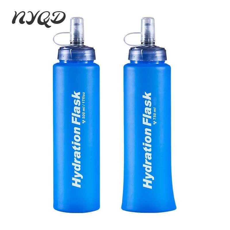 Soft Flask Folding Collapsible Water Bottle TPU Traveling Sport Running Kettle Hydration Pack Bag Vest 500 ml 750mlW251114