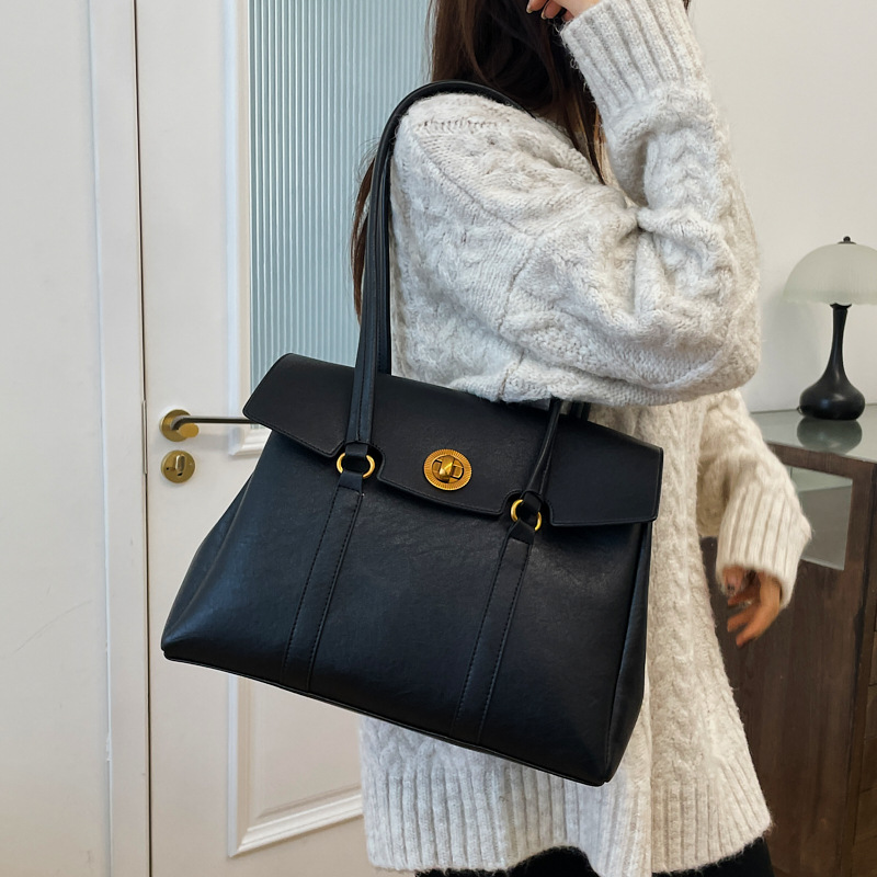 2024 Genuine Leather Versatile Women's Briefcase Crossbody Handbag, 240830