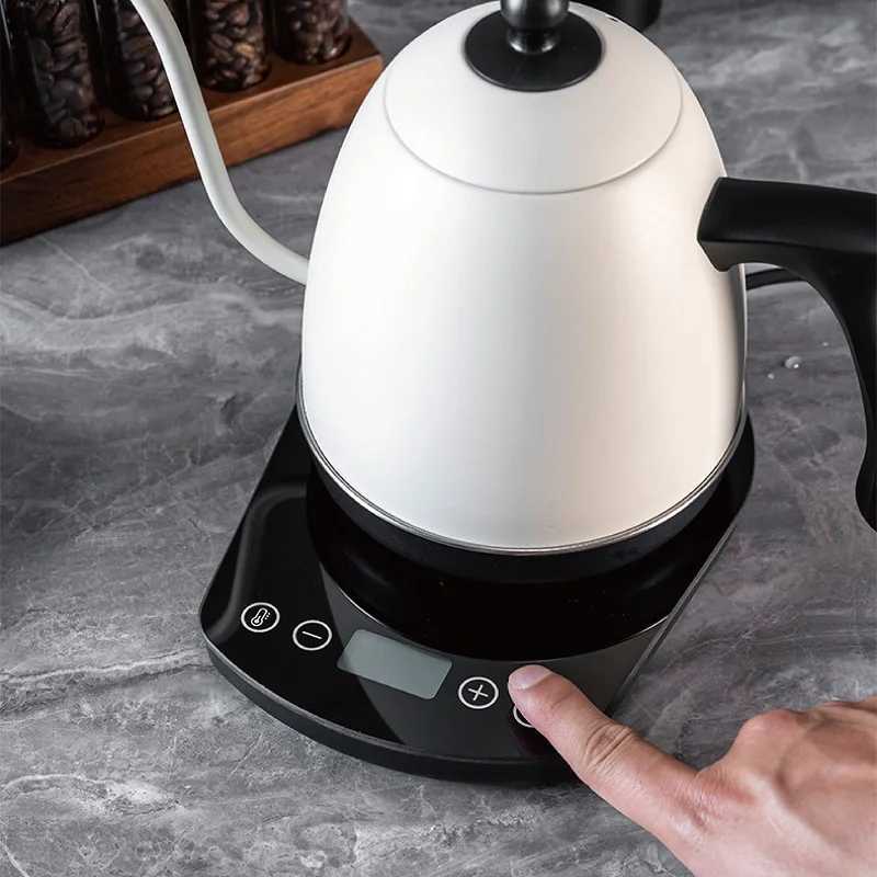 220V Smart Electric Kettle Home 800ml Temperature Control Gooseneck Fine Mouth Long Spout Coffee Pot 304 Stainless Steel Teapot Y251114