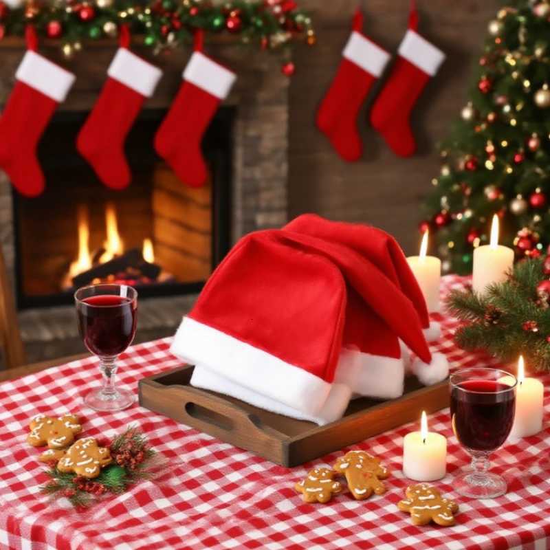 10/20pcs Christmas Hats Set for Adults - Red Santa Hats Party Decorations and Holiday Gifts Y251115