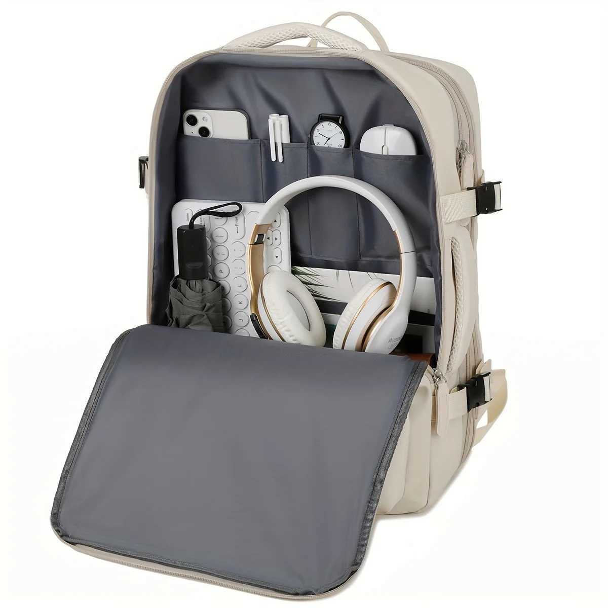 Expandable Backpack Mens Large-Capacity School Bag Business Trip Portable Luggage Bag Backpack College Student Laptop BagW251114