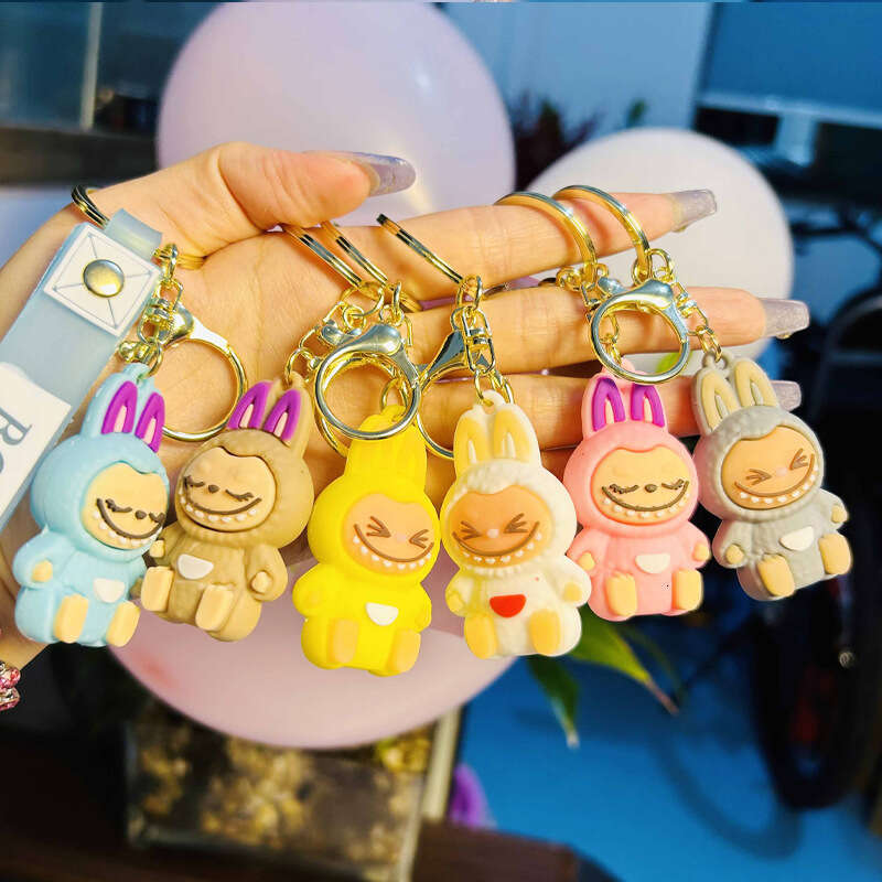 Cute Sheep Insect Pattern Keychain for Lovers - Silicone Cartoon Style