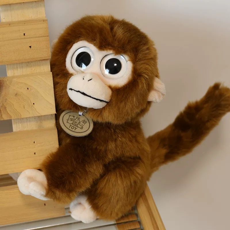 Wholesale simulation golden big eyed monkey plush toys made of super soft fabric, children's comfortable dolls, birthday gifts Y260128
