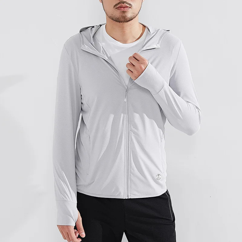 Full Zip Mens Sun Protection Hoodie Shirt UPF 50 Long Sleeve SPF Rash Guard Fishing Swimming Light Weight 250414