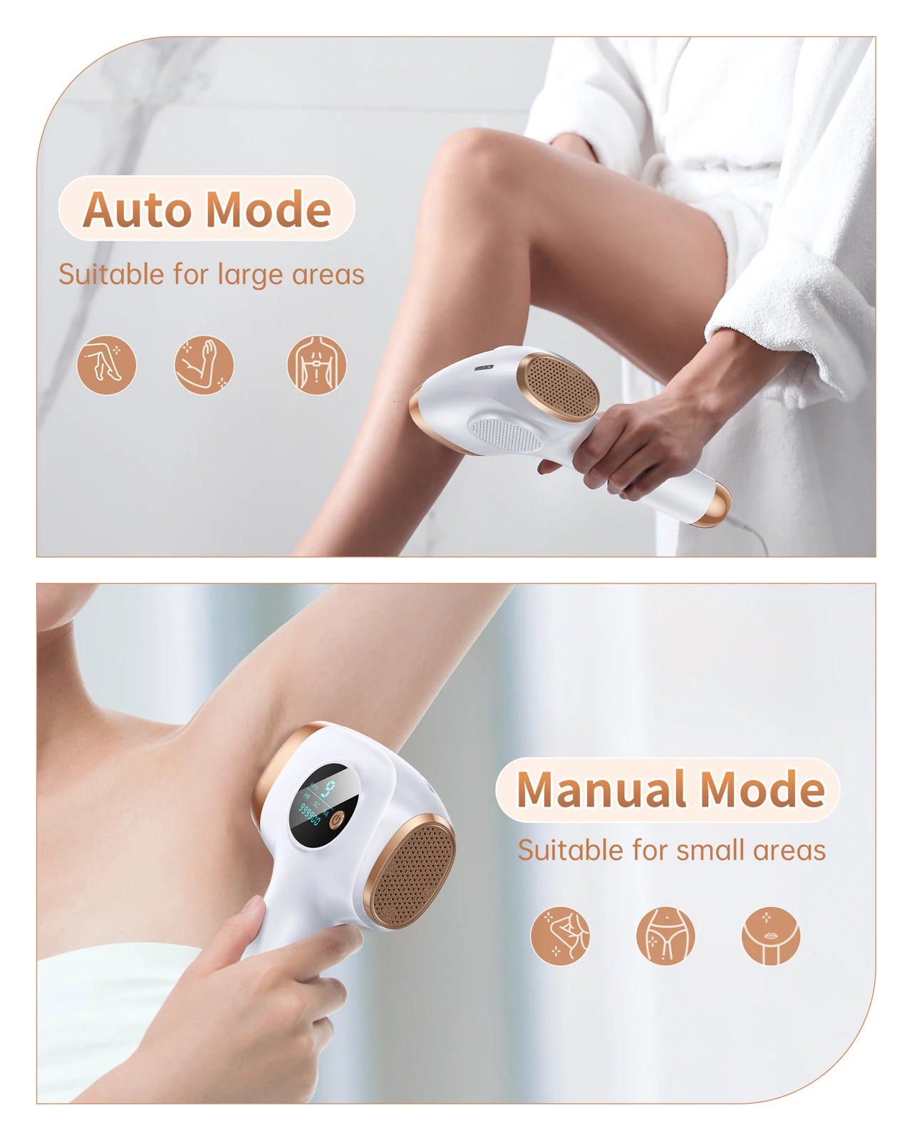 IPL Hair Removal Laser 999999 Flash 3-in-1 Permanent Painless Hair Removal Device Whole Body Care 250410