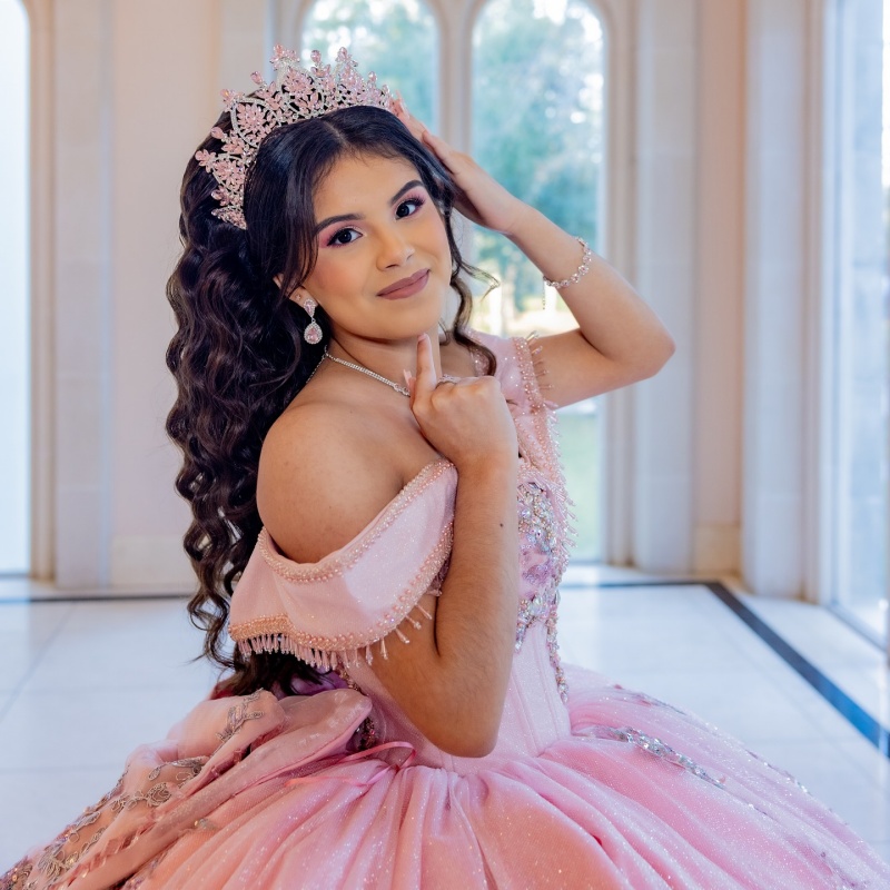 Pink Shiny Quinceanera Dresses Off Shoulder Ball Gown Sweet 16 Dress Sequin Applique Lace Beads Bow Tull Birthday Party Vestidos 15 Anos