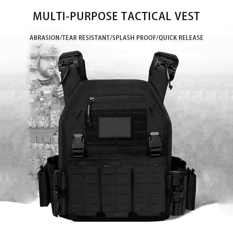 6094 Tactical Vest with Triple Magazine Pouch 1000D Nylon Fabric Quick Release 6094K Hunting Airsoft Combat Accessories XJ251114