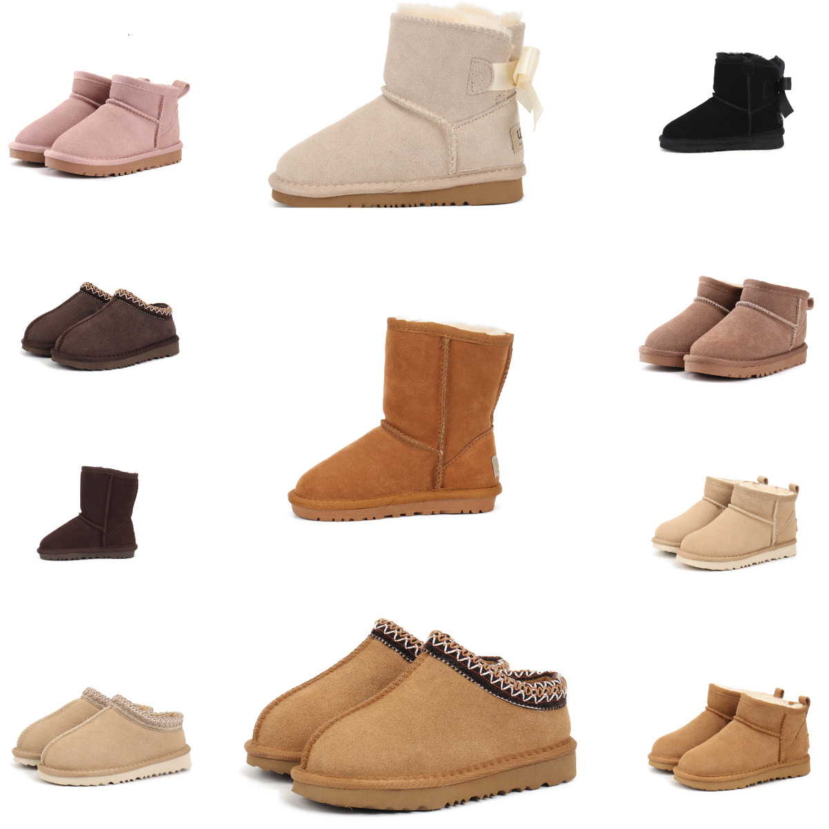 Designer Kids Snow Boots Classic Kid Baby Tasman PlushToddler Grey Beige Maroon Fashion Outdoor Shoes Women Children Winter Suede Super Mini Boys Girls Ankle Boots