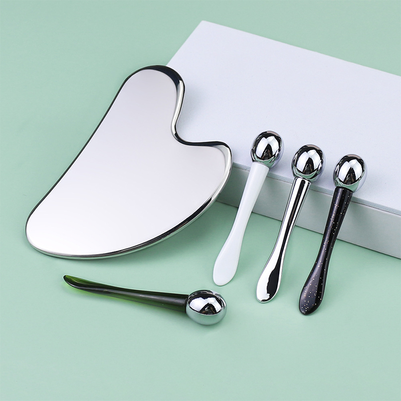 Facial Beauty Tool Set Heart-Shaped 304 Stainless Steel Gua Sha Board LM-Style Eye Cream Massager
