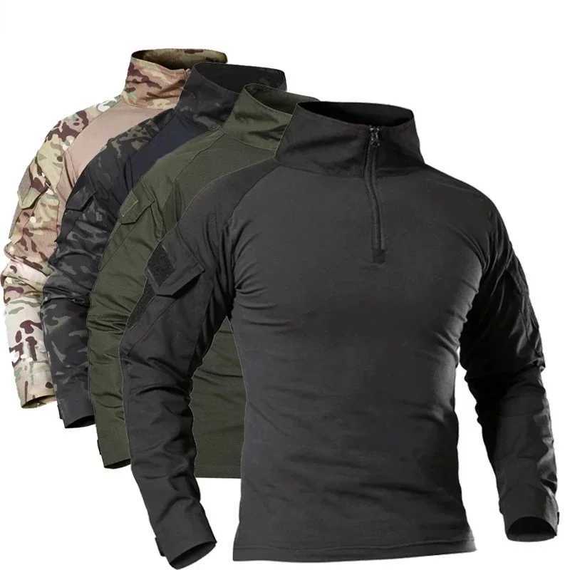Mens Outdoor Tactical Hiking T-ShirtsHunting Camouflage Long Seve Hunting Climbing ShirtMa Breathab Sport Clothes W250415