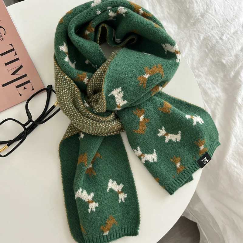 Luxury Fashion Knitted Long Scarf Women Winter Warm Animal Shawl Warps Female Neckerchief Scarf For Women Y251115
