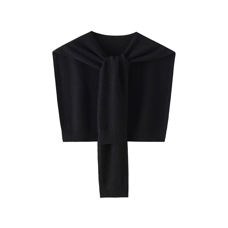 K400 100 wool shawl with shirt for air-conditioned room neck protection decorative scarf fashion knotted knitted shoulder