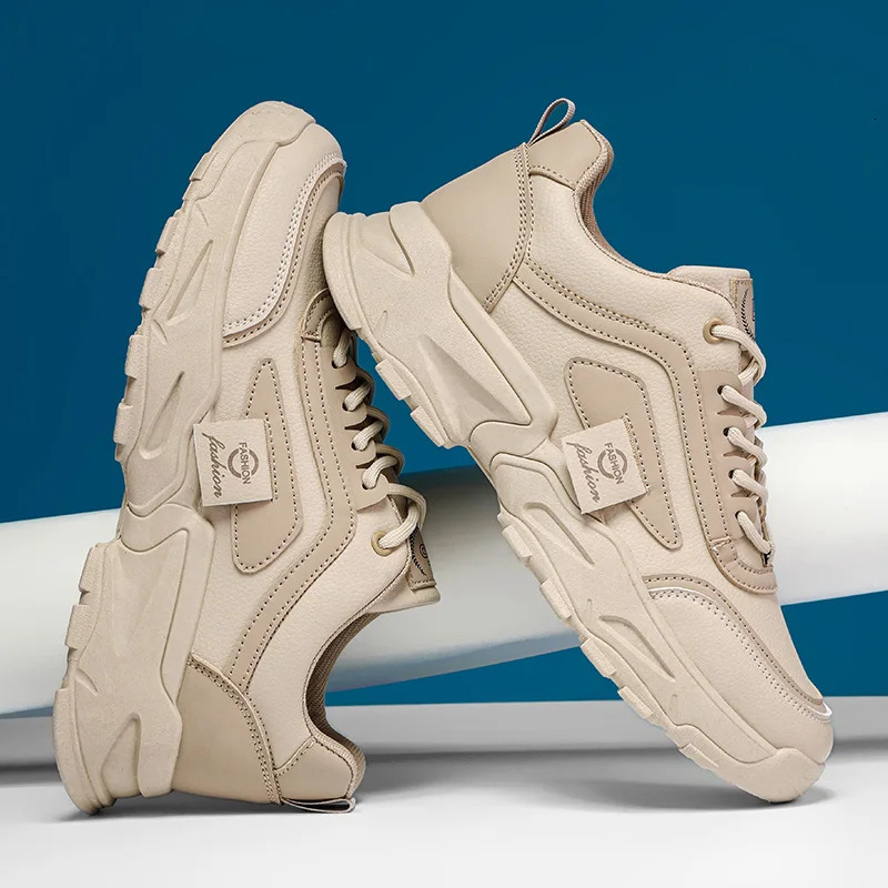 Fashionable Mens Casual Thick soled Sports Shoes Embossed Training Shoes Student Hiking Shoes Mens Vulcanized Shoes 250411