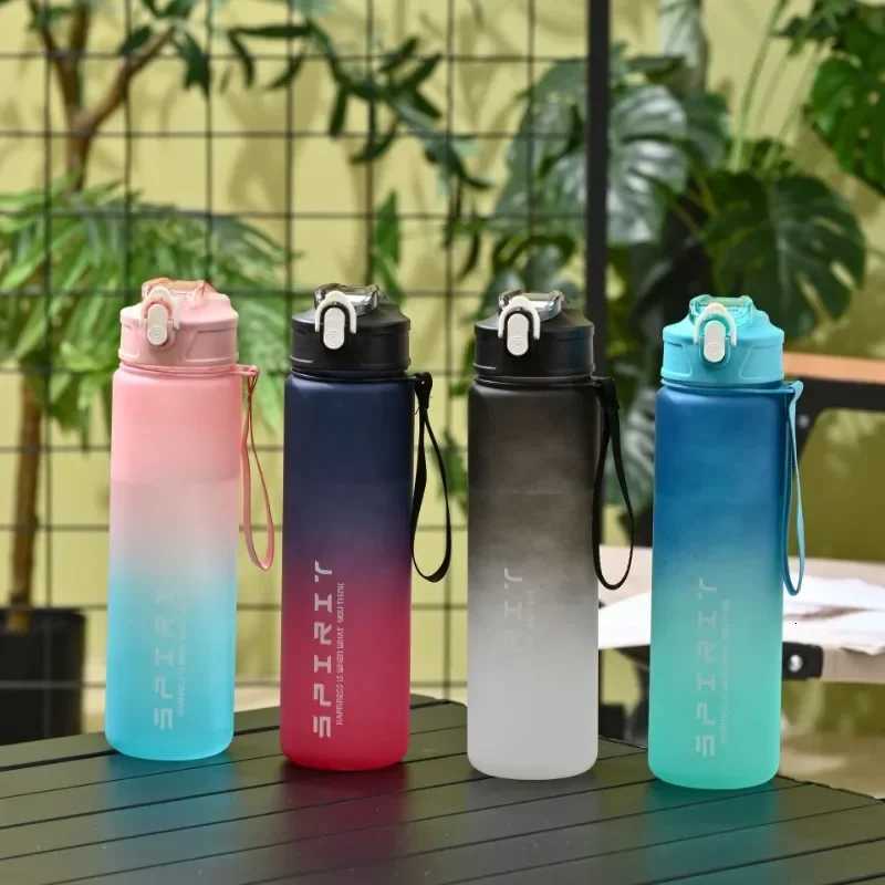 Sports Water Bottle Leak Proof Plastic Drinking Cup With Time Scale Suitable For Travel Fitness OutdoorW251114