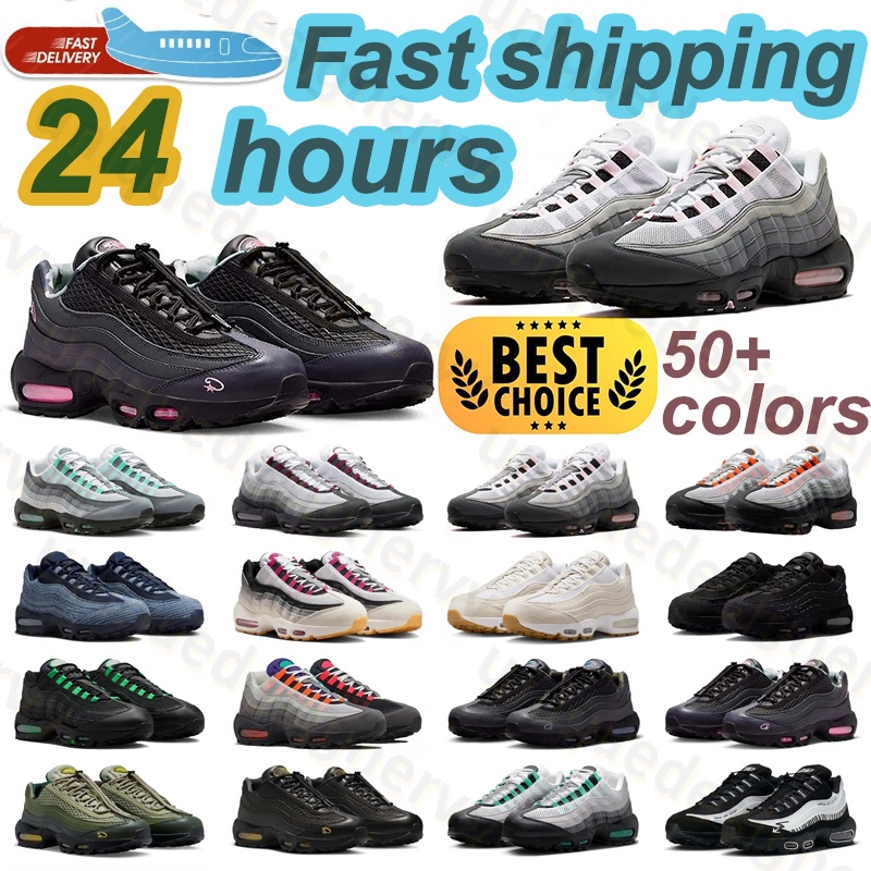 Designer running shoes 95 men 95s Triple Black White Green Blue Bred Dark Solar Red Grey mens trainers 40-46