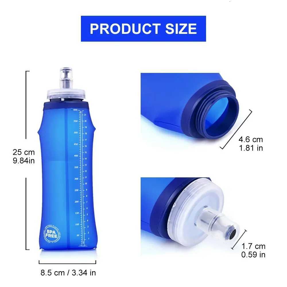 Widesea Camping 600ml Soft Water Bottle Drinking Sport Folding Bag Flask Outdoor Running Hydration Pack Waist Bicycle BPA FreeW251114