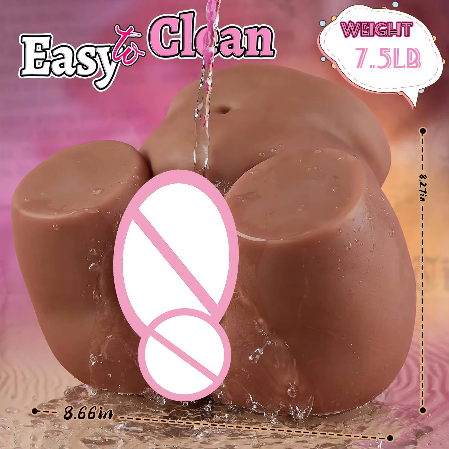 75lb Brown Tight Channel TPE Male Masturbator Sexy Plump Fat Design Soft Material Male Masturbation Sex Toy for Men