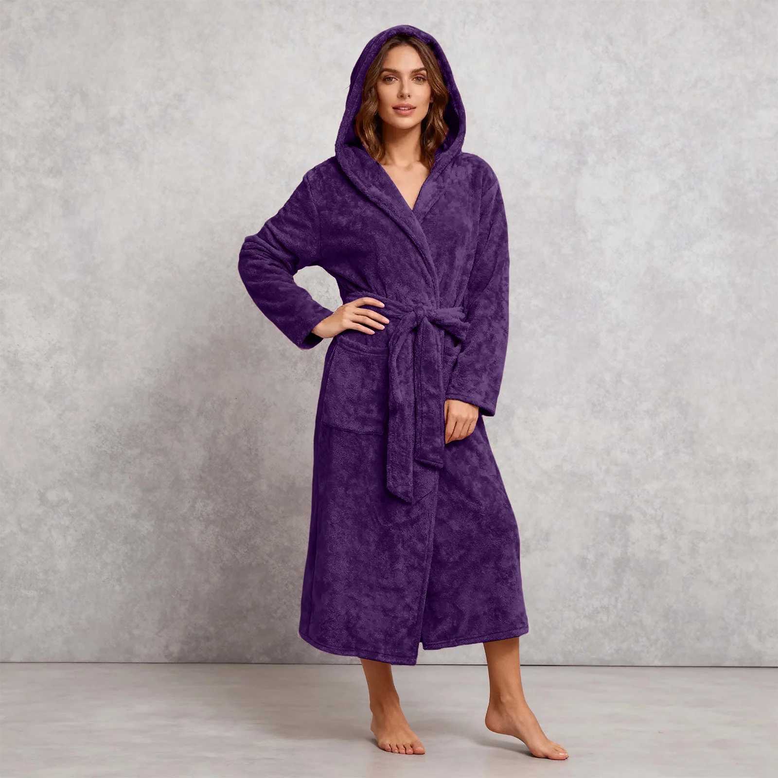 WomenS Tops Pajamas Robe Cardigan et Home Hooded Solid Color Long Sleeves Mid-Length Multi-Color Solid Color Elegant Casual C251115