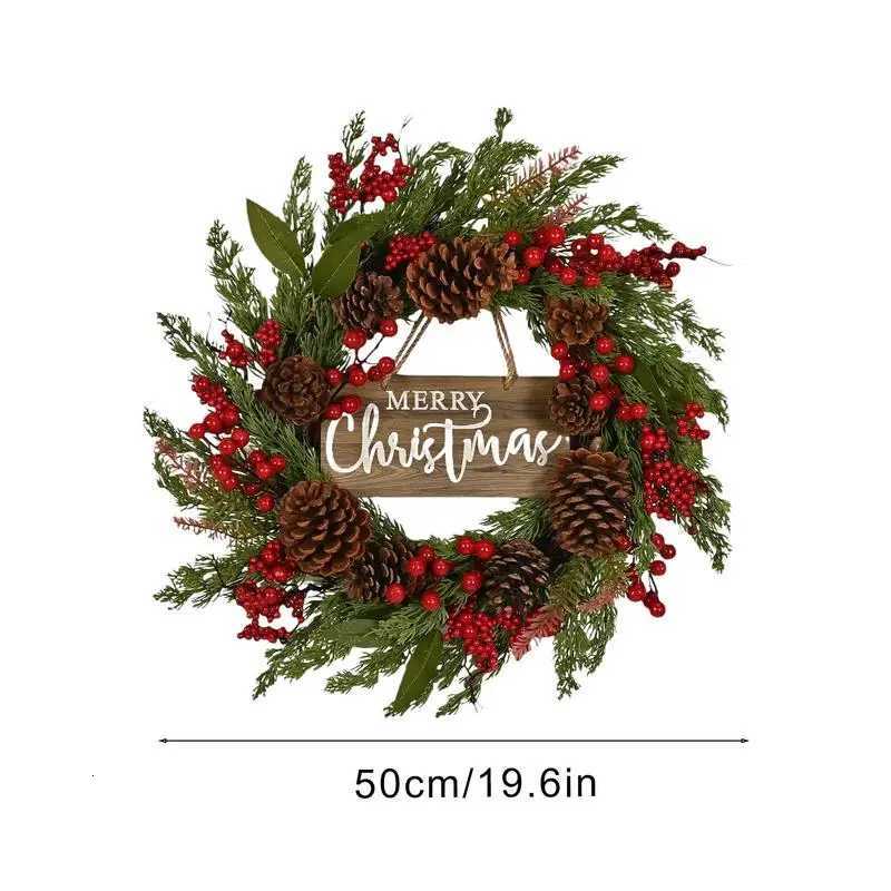 Outdoor Christmas Wreath Christmas Front Door Wreath 50cm/19inch Artificial Christmas Wreath Multifunctional ChristmasM251115
