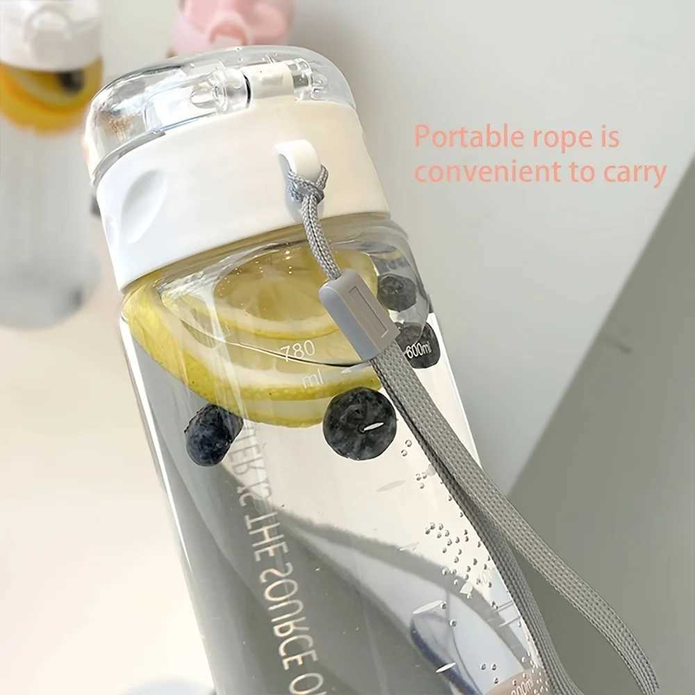 1pc 780ml/2637oz Frosted Transparent Water Bottle for School Outdoor and Fitness Activities - Stay Hydrated and HealthyW251114