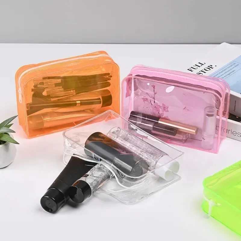 Candy colored transparent makeup bag PVC waterproof large capacity makeup bag travel makeup bagXJ250415