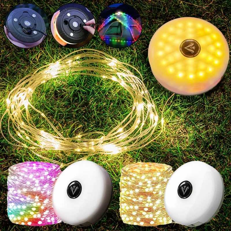 LED Camping String Lights Portable Rechargeable Fairy Light Waterproof Outdoor Tent Yard Garden Decoration Lighting Holiday Gift M251115