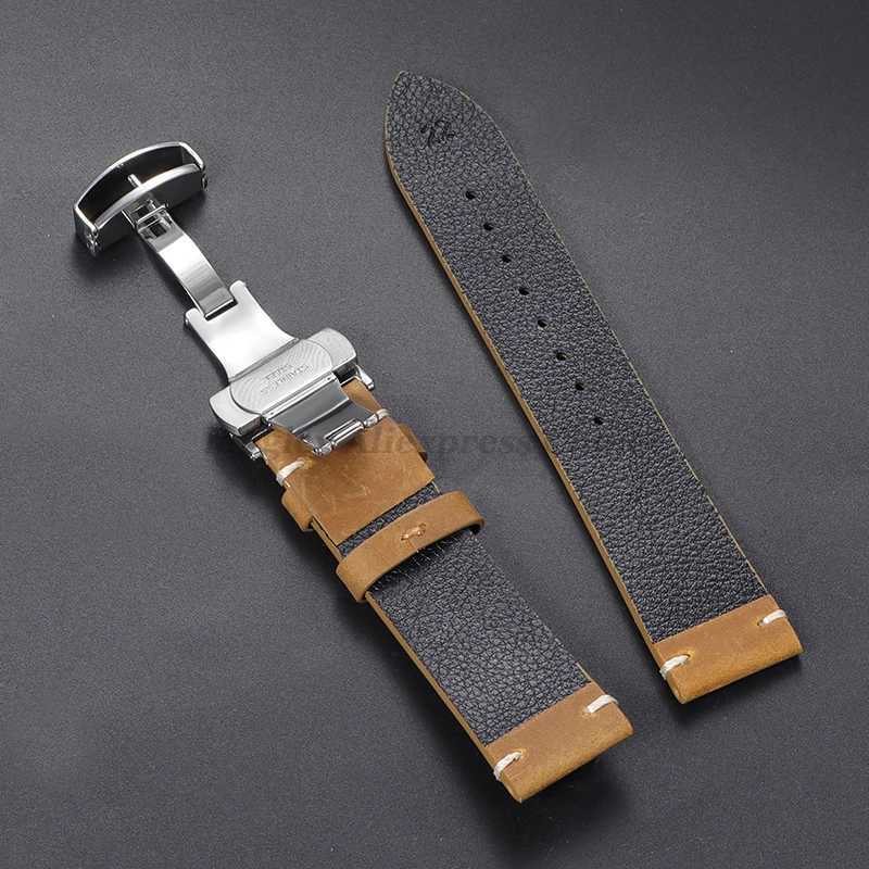 Calfskin Leather Bracelet for Omega for Seiko Watch Band 18mm 20mm 21mm 22mm 24mm Strap Dark Brown for Casio for Rolex Wristband W251114