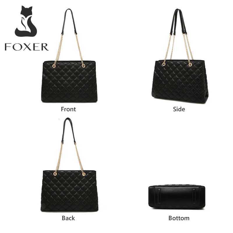 FOXER Women Fashion Quilted Shoulder Bag Female Classic Underarm Bag Vintage Lady Simple Tote Bags Chrismas GiftW251115