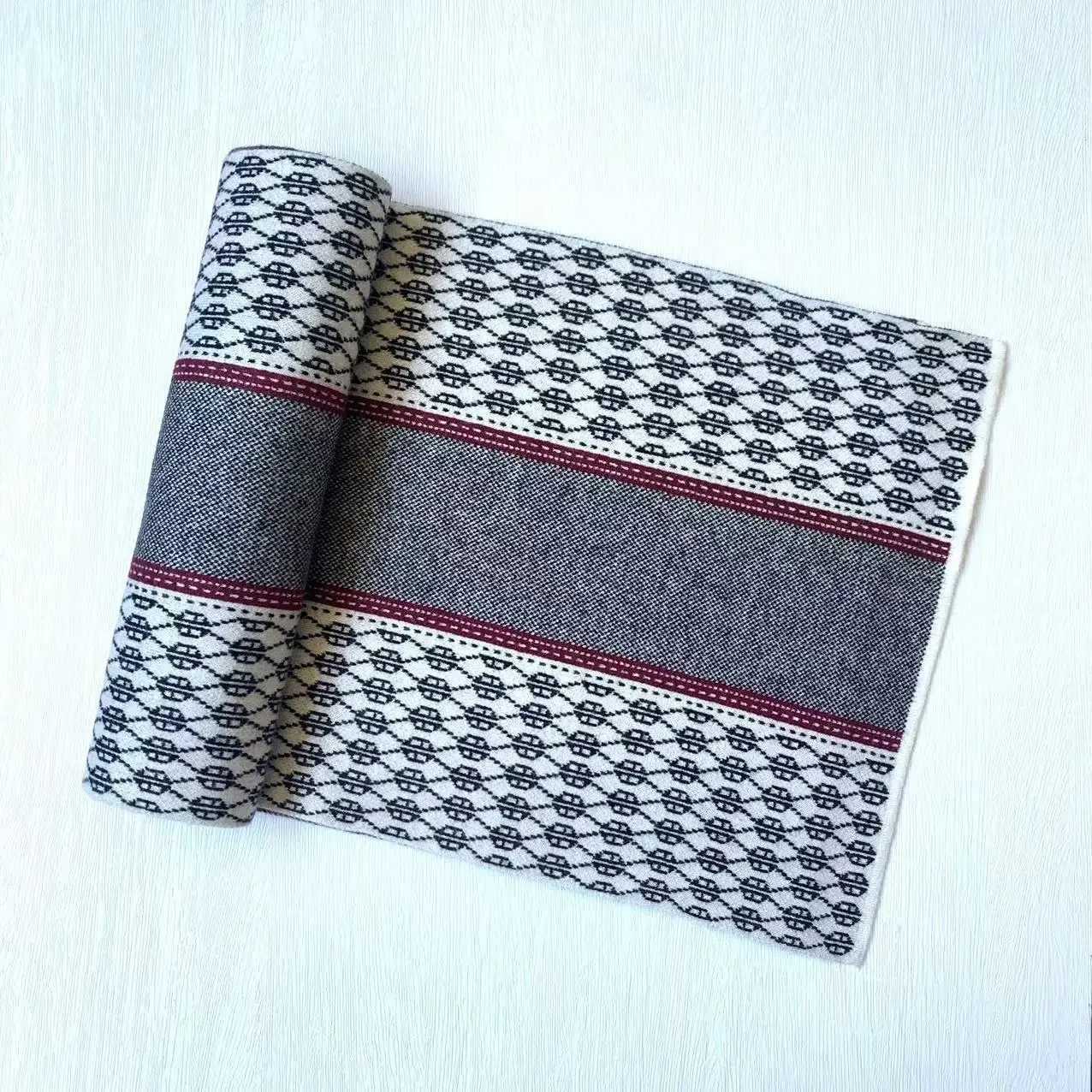 Luxury New Chic Scarf Men Autumn and Winter Cashmere Long Business Muffler Male Jacquard Thermal Wool Thick Knit Scarf Gents Cold Day Y251115