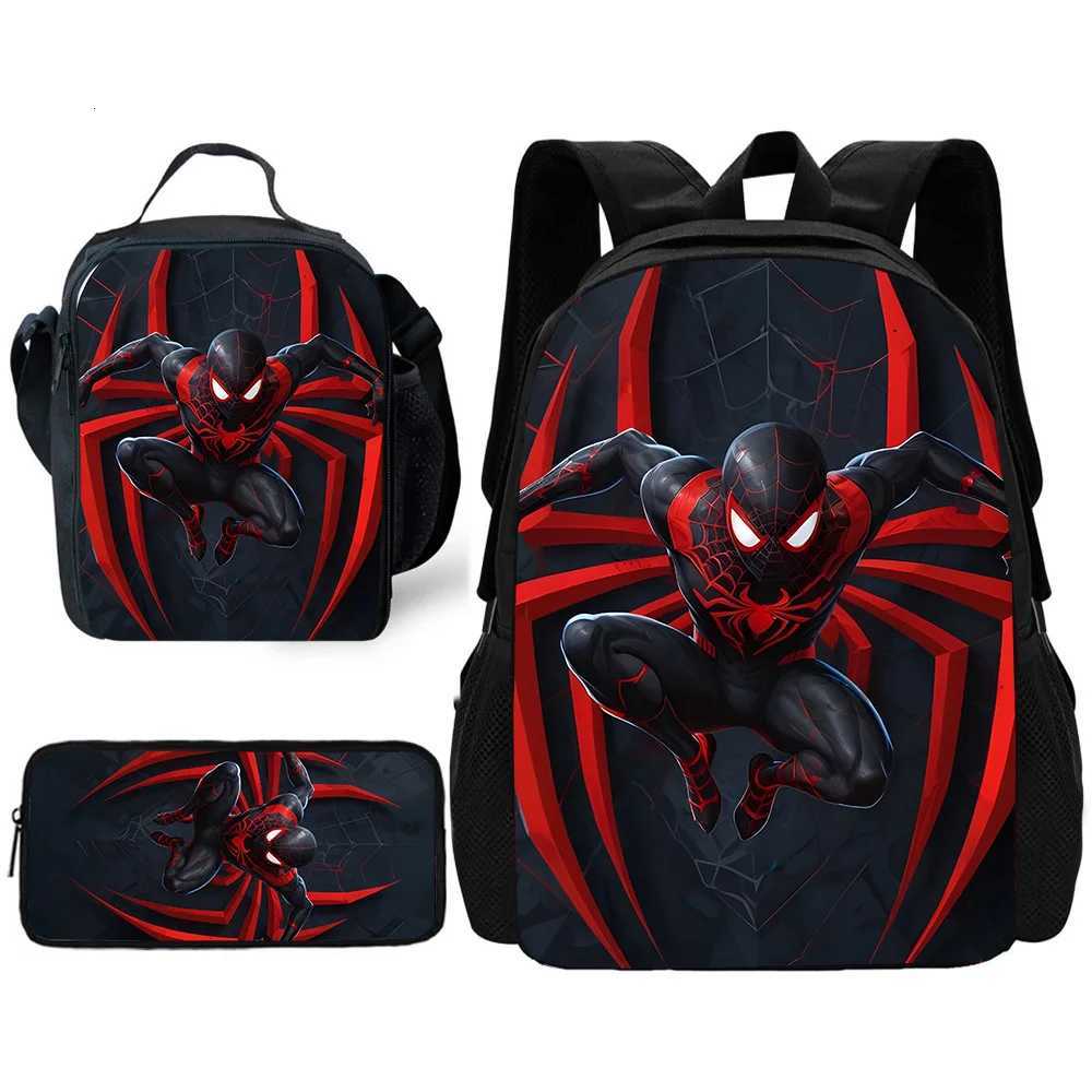 pcs set Cute anime Spiders-man Child School Backpack with Lunch Bags Pencil Bags School Bags for Boys Girls Best GiftW251114