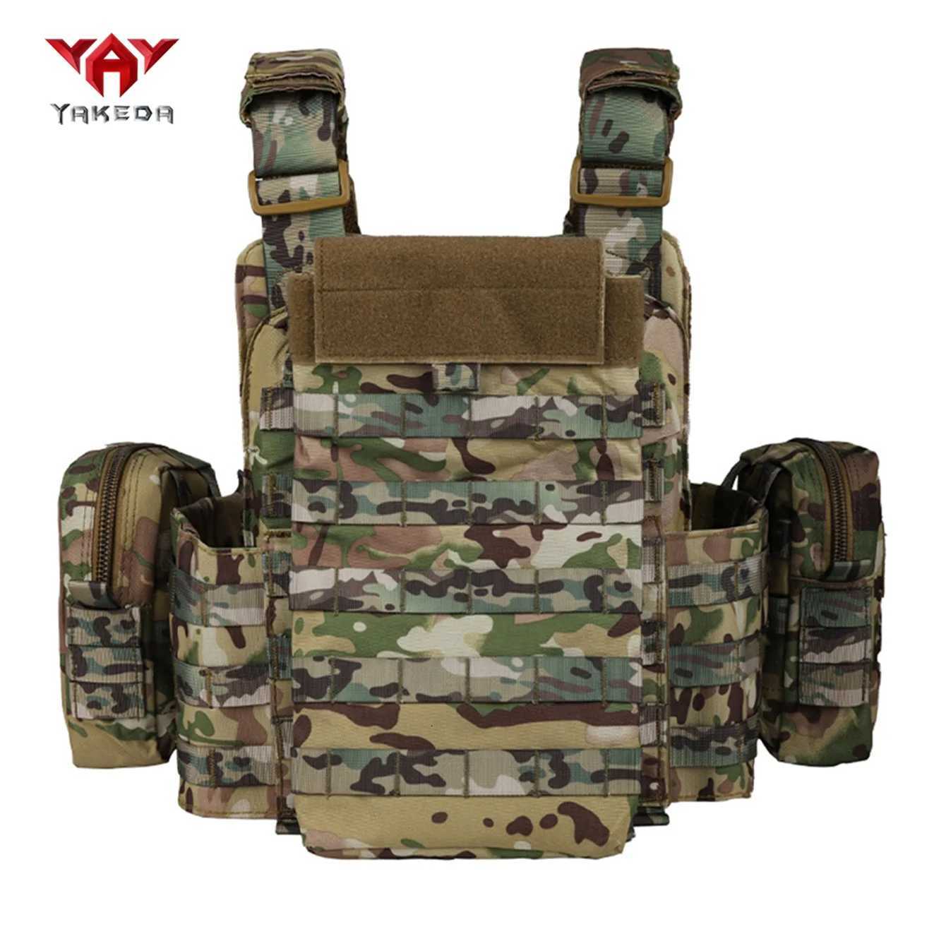 YAKEDA Hunting Vest with Triple Equipment Pouch Multi-Attachment Bag for Field Survival Training Suitable for Hunting Scenarios XJ251114