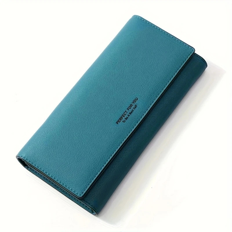 Simple Womens Leather Wallet Clutch Womens Long Wallet Womens Wallet Clip Card Clip 250410