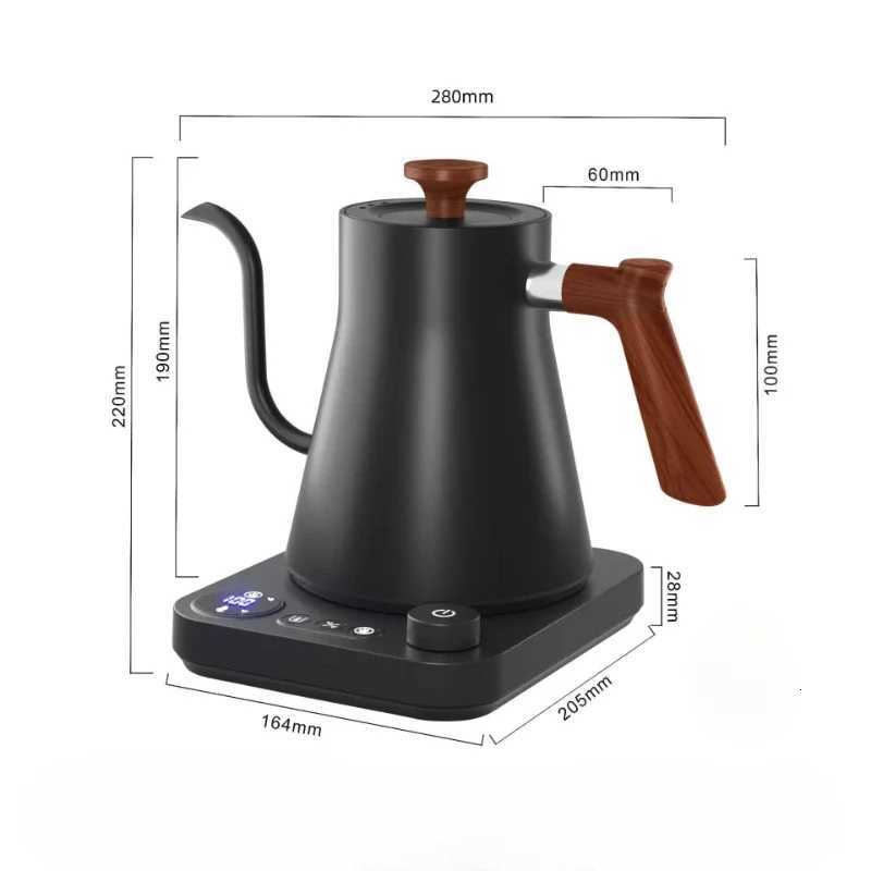 900ML Intelligent Constant Temperature Electric Kettle Hand Brewed Coffee Pot Gooseneck Pot Used for Brewing Milk Powder Y251114