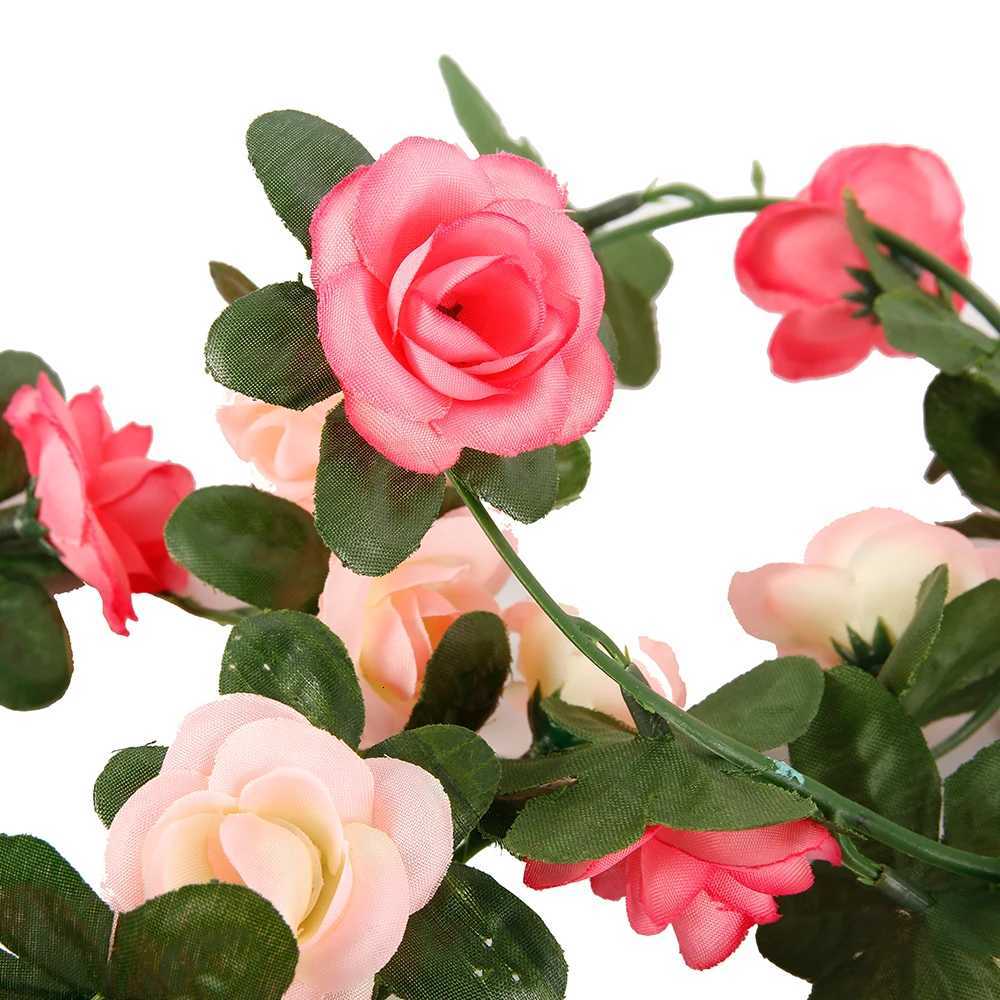 82ft Artificial Rose Garland Pink Fake Rose Vine Faux Flower Garland Hanging Flowers Plants For Wedding Garden Party Wall DecorM251115