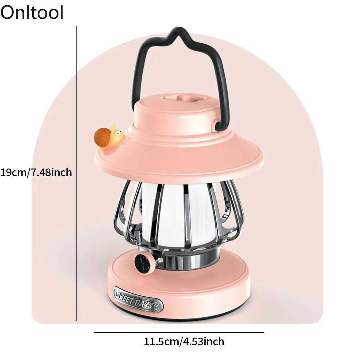 1pc Cartoon Snail Retro Portable Hanging Camping Night Lamp USB Charging Camping Light Decoration Light For Courtyard Camping M251115