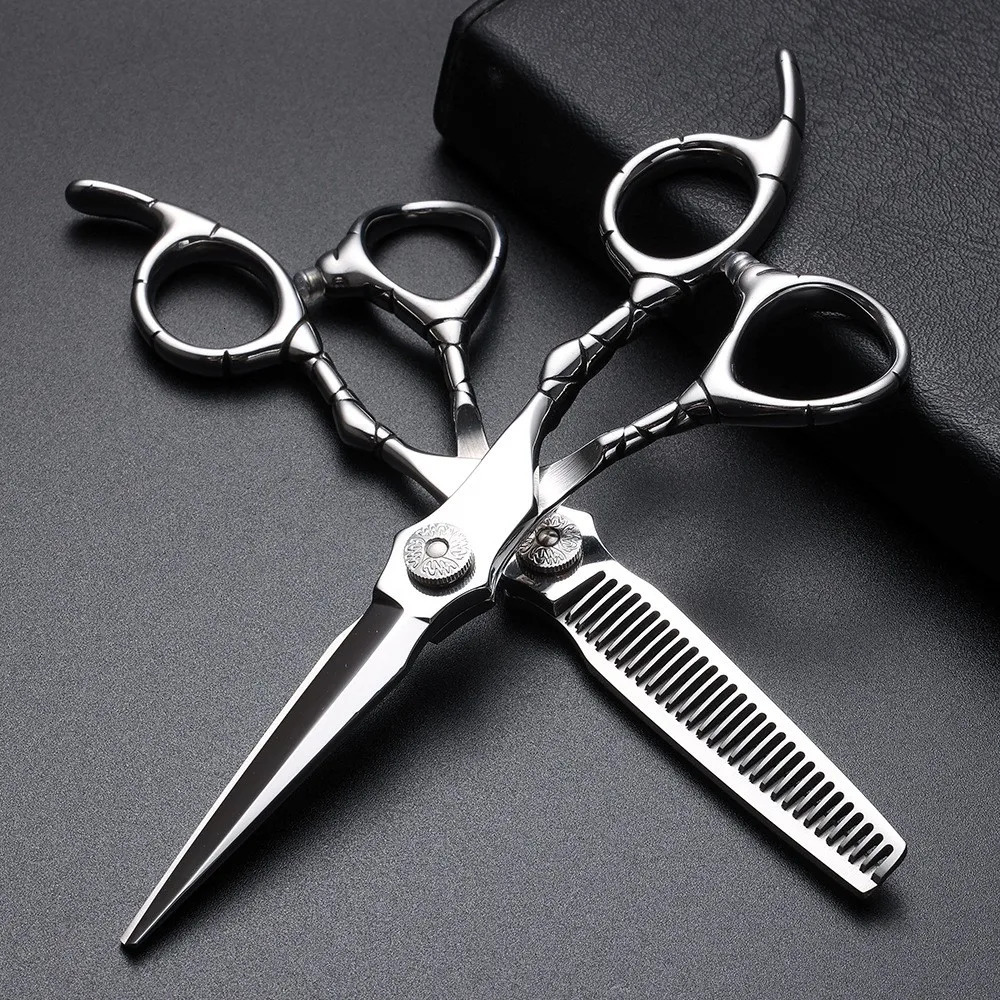 6.0 inch Hair Scissors Professional Patterned Handle Hairdresser Barber Tools Salon Hair Cutting Thinning Shears 250414