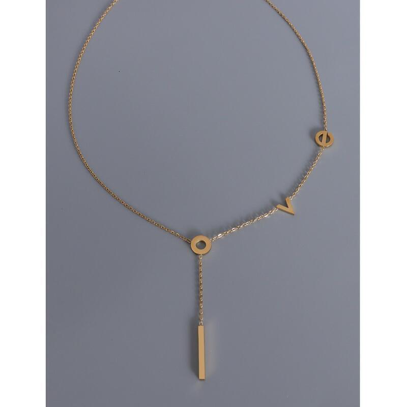 Markins Cool & Versatile Gold-Plated Titanium Steel Love Pendant Collarbone Necklace for Women | Chic Elegant Accessory for Daily & Party Wear GS1.1