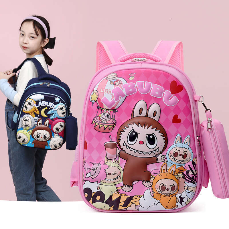 Labubu primary school for grades 1-4, cute and playful printed backpack