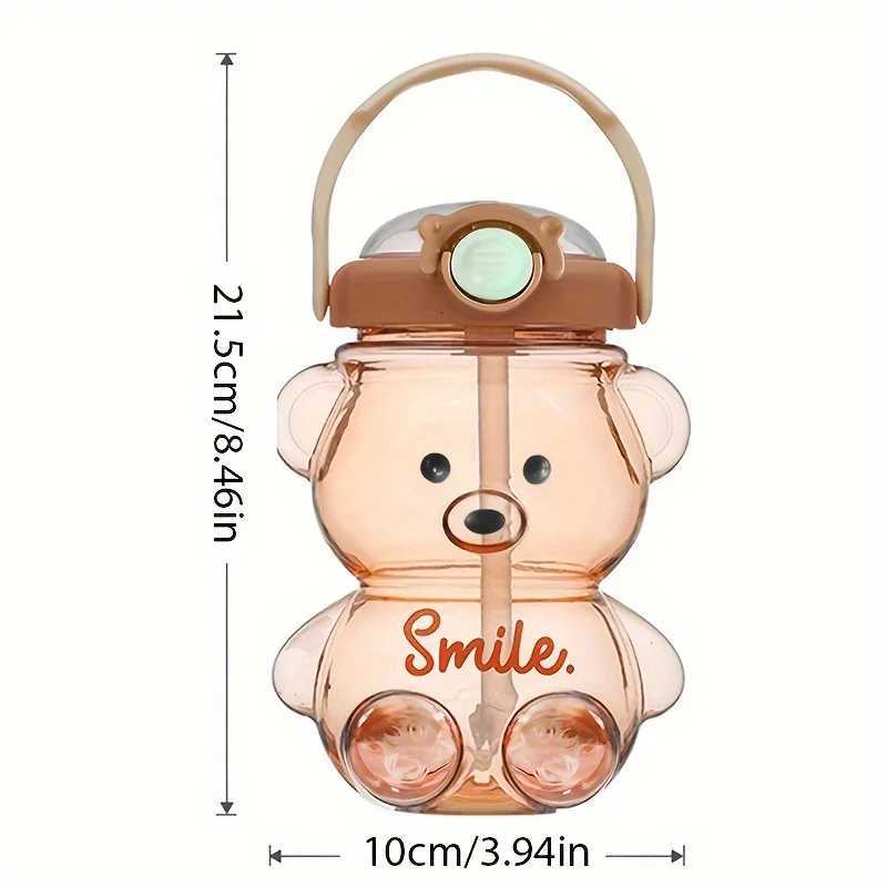 Cute Bear Cup Various Modes of 1000ml/1400ml Tumbler with Straw Kawaii Water Bottle For Girl Kid Outdoor Drinking KettleW251114