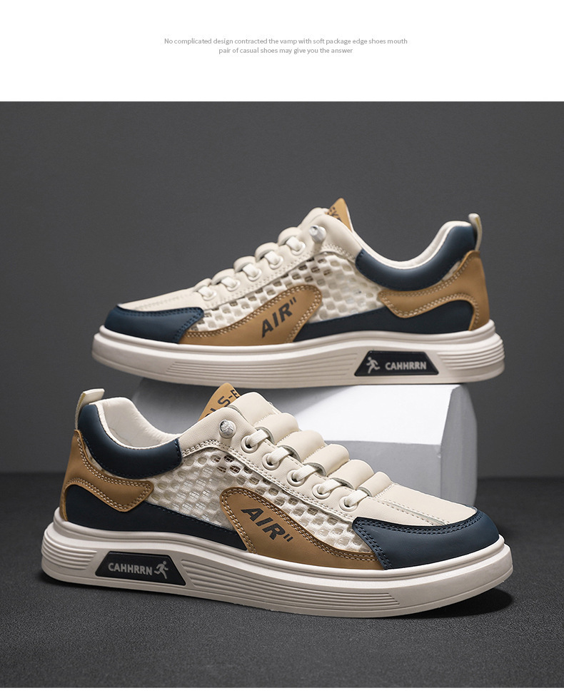 Free shipping designer casual shoes men flat shoes mesh breathable lightweight board shoes trendy fashion