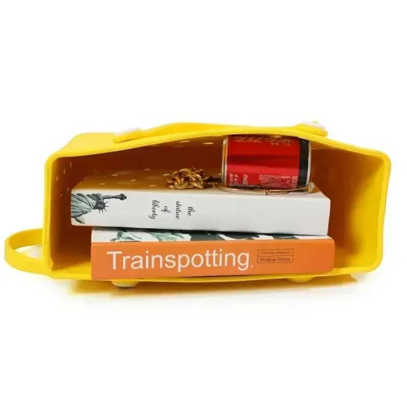 Waterproof rubber storage basket for womens handbags summer fashion womens shopping shoulder tote bag jelly Sac Croc bag W250415