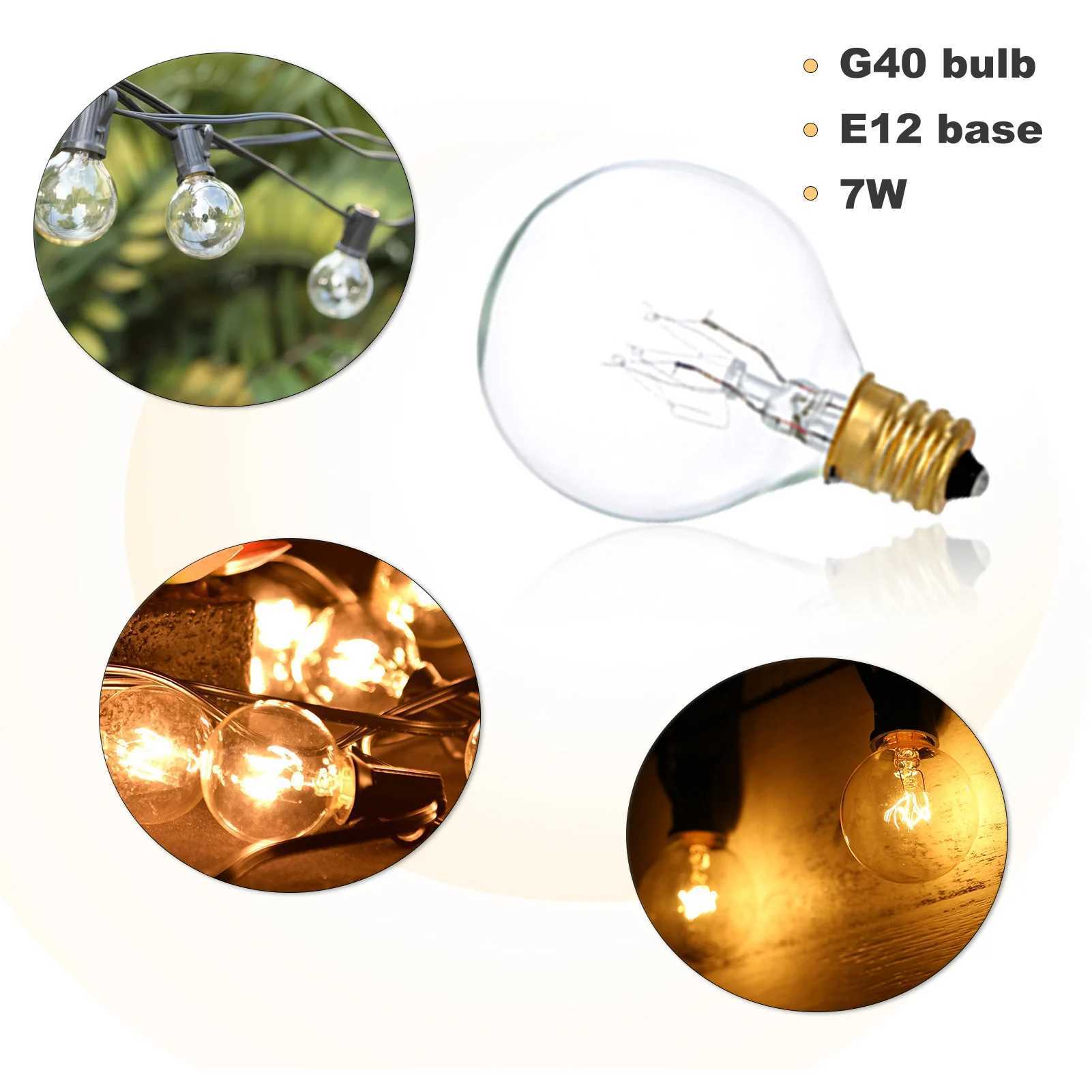 25pcs Light Bulbs Replacement G40 Tungsten Bulb Lamp 7W 220-240V Clear Globe Bulb E12 Base Light Bulbs for Indoor Outdoor Patio C251115