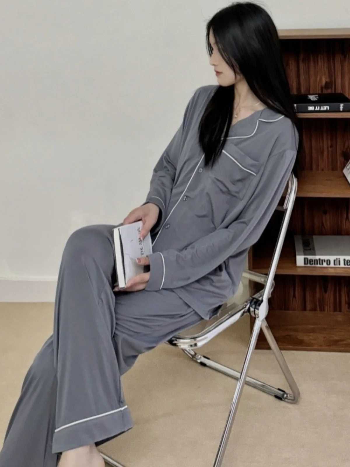 Couples Spring/Summer Merino Wool Tencel Cool Pajama Set Merino Casual Two Piece Pajama SetXJ250415