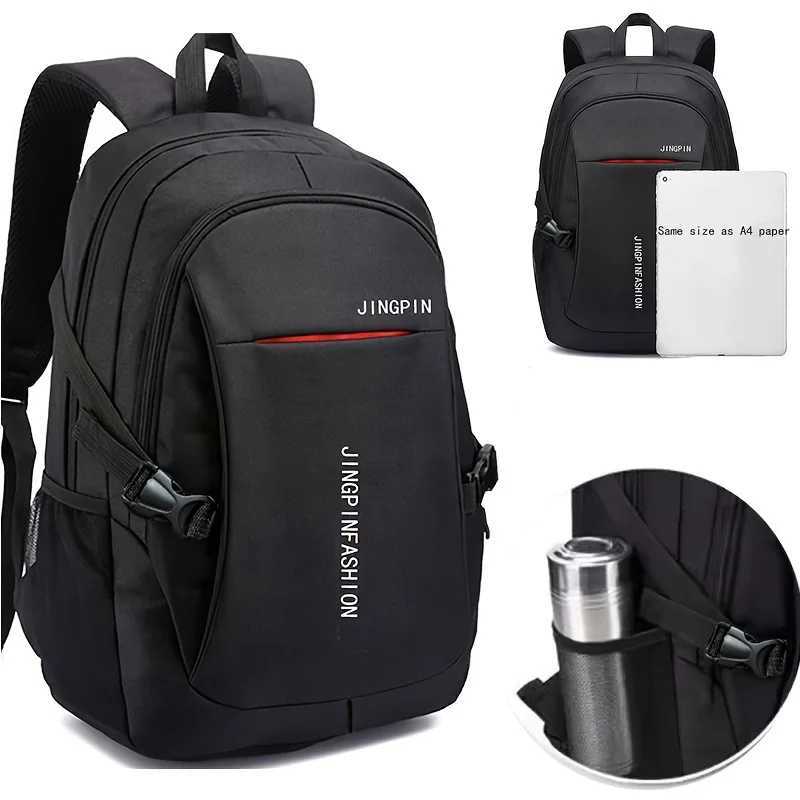 Stylish Mens Backpack - Large Capacity Perfect for High School/College Versatile Travel Laptop Bag with Diverse Zipper StylesW251114