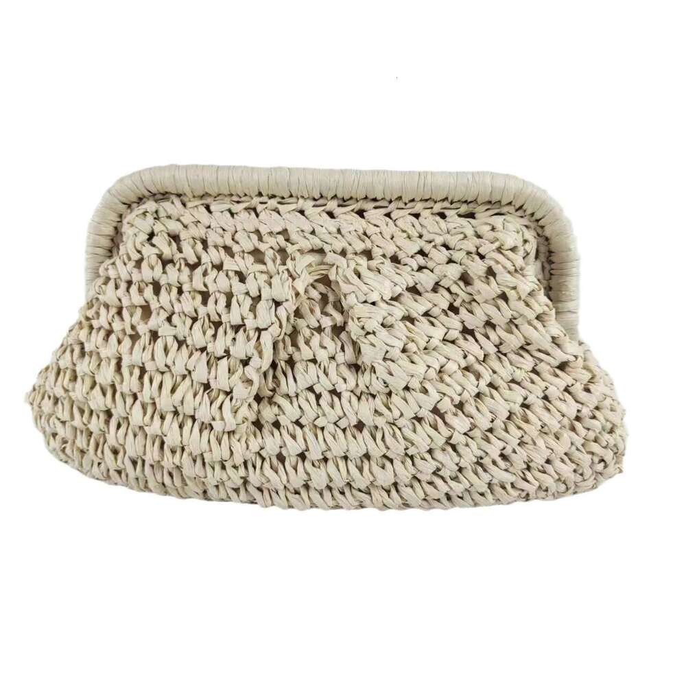 Handmade Beach Bag Weaving Dumpling Small 2024 New Ethnic Style Daily Matching Handbag Holiday Single Shoulder Straw Woven Bun Niche Kq2