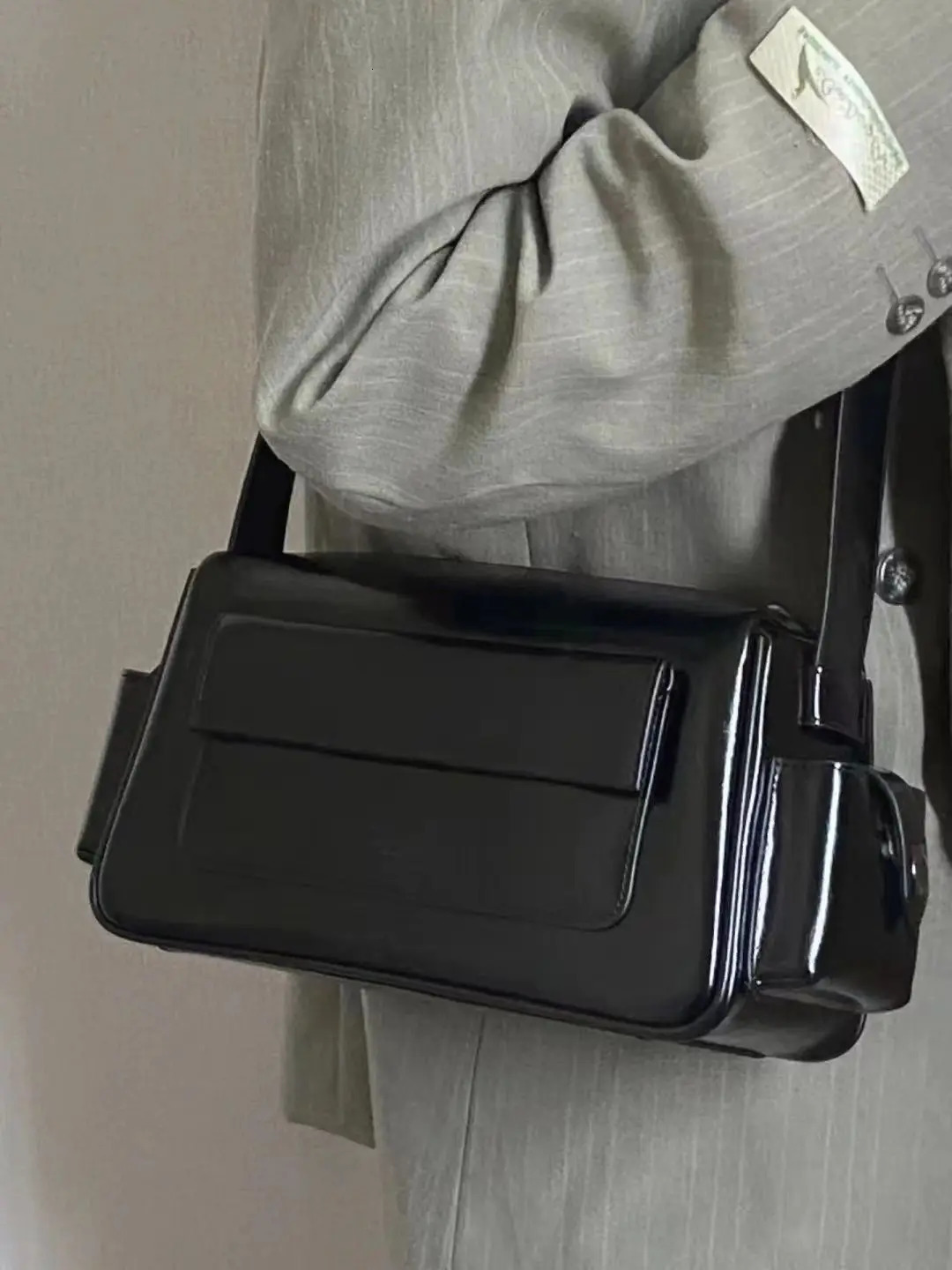 JIAERDI Retro Black Pillow Bag Harajuku Pu Womens Leather Large Capacity Handbag Wallet Womens Retro Y2k Handbag Bolsos Mujer 250410