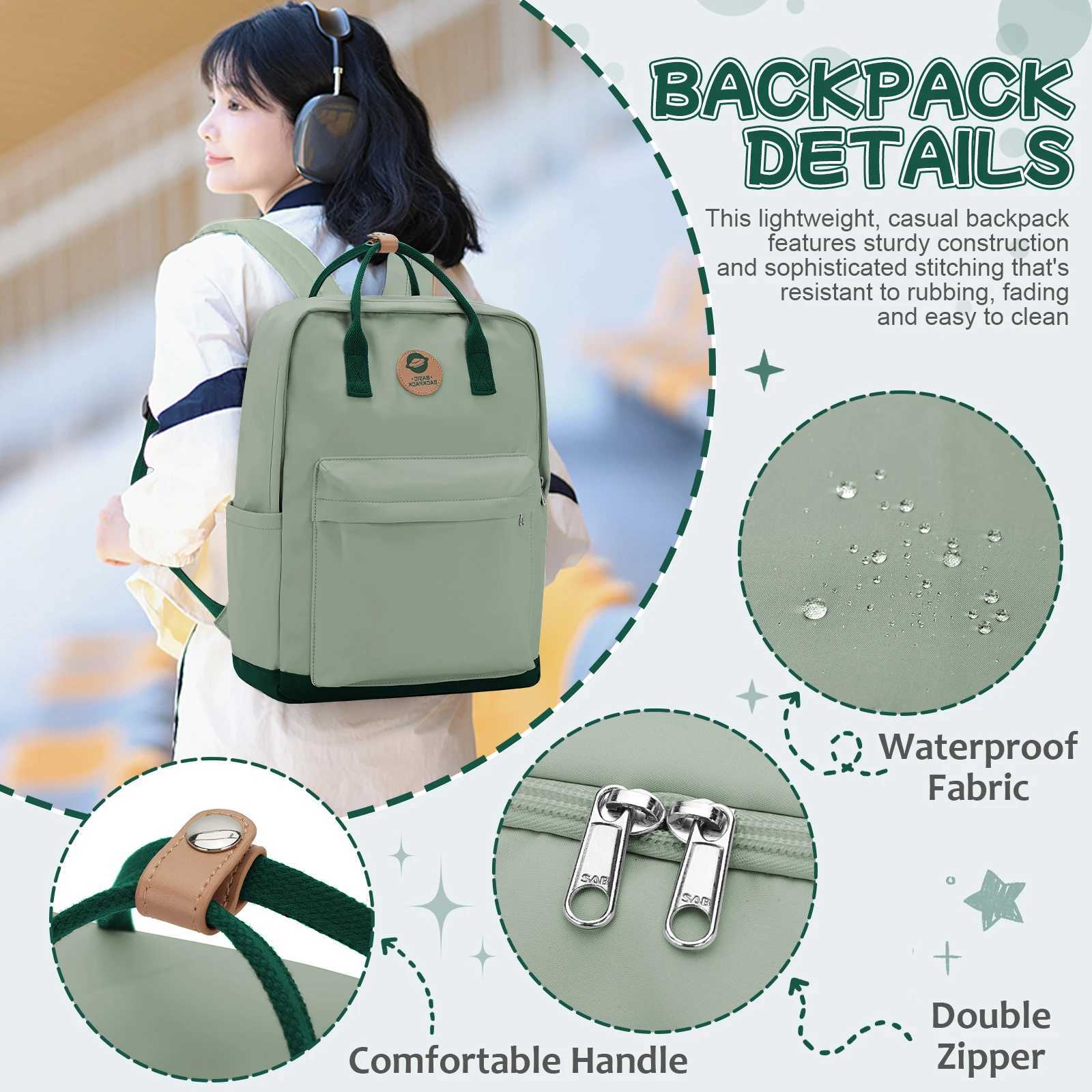 Back to School Youth School Backpack Stylish Waterproof Casual School Bag Basic Laptop Backpack For WomenUniversity BackpacksW251114