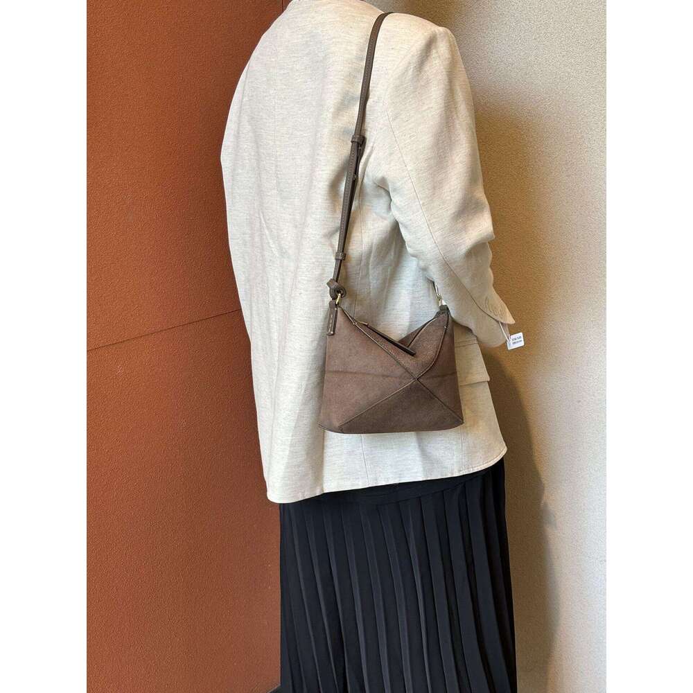 Mm Women's Bags 24 New Geometric Folding Frosted Leather, Single Shoulder Armpit Bag, Handbag Design, Casual Women's Bag